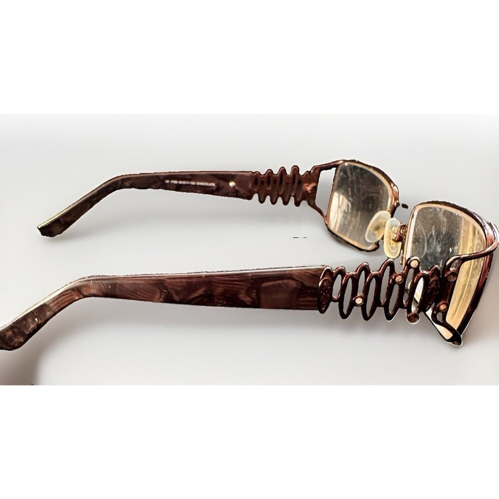 Vintage Y2K Platinum 1755 Design Italy Semi Rimless Eyeglass Frames 54-17